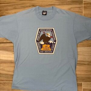 1988 Arrow National Conference T-shirt, blue and white, cotton